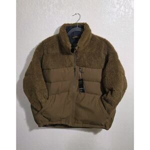 Eddie Bauer Jacket Womens Large Antique Bronze Twisp Down 650 Fill Sherpa Fleece